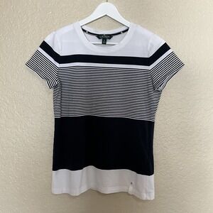 Lauren Ralph Lauren Women's‎ Striped Short Sleeve Crew Neck T-Shirt Top